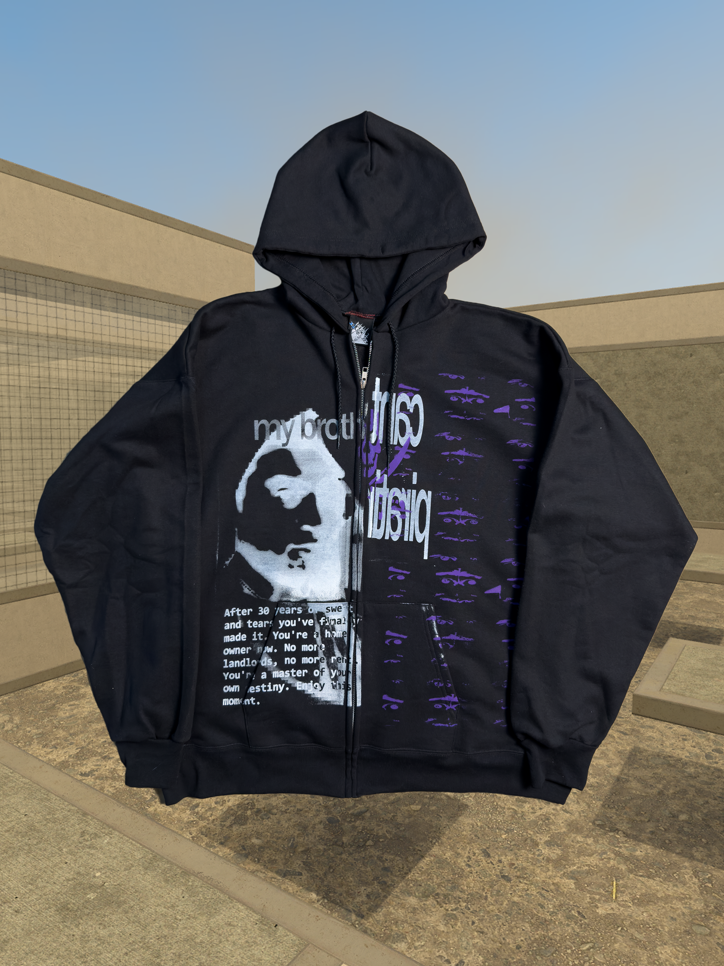 "Exclamation" zip-up jacket