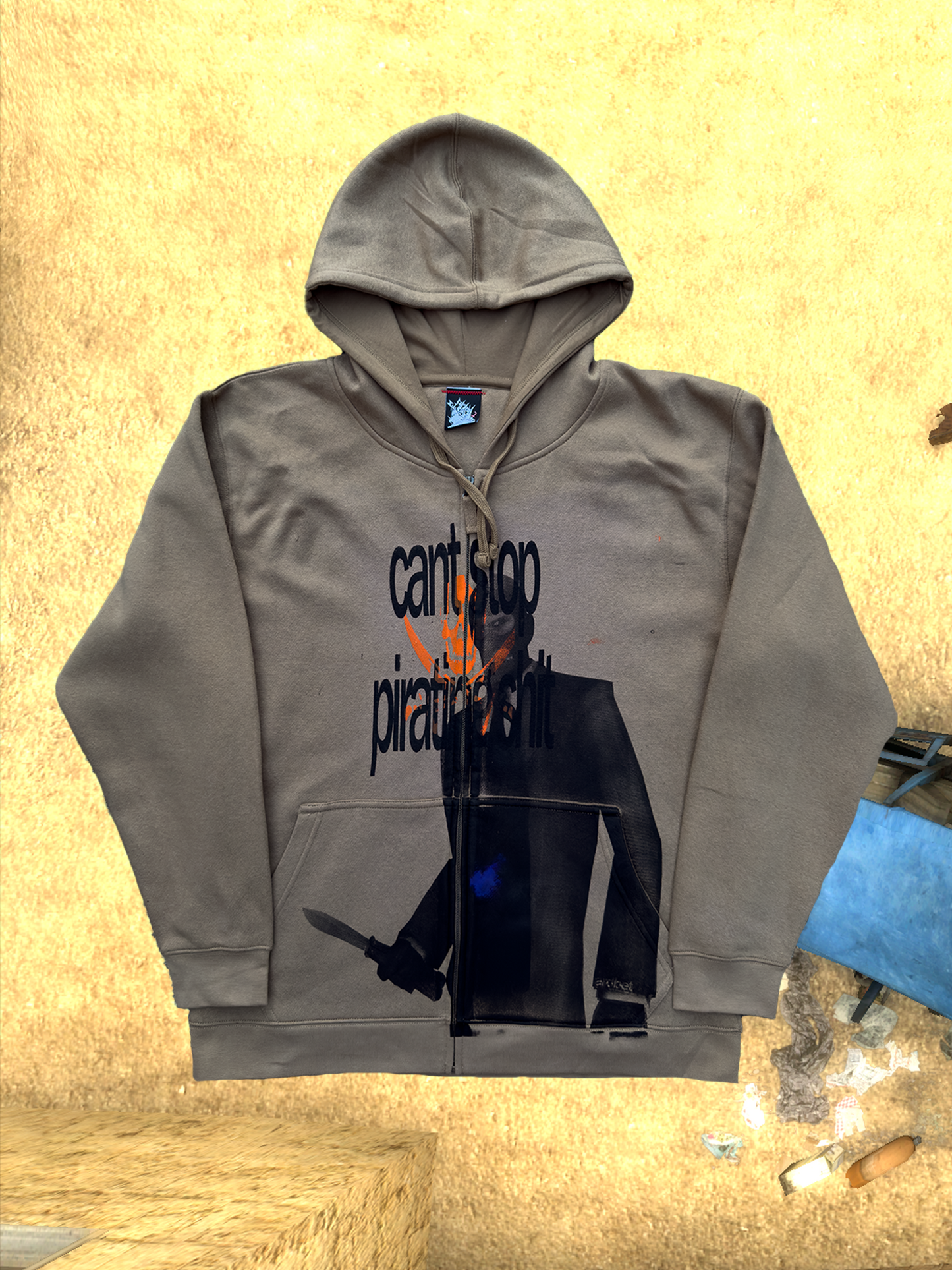 "Exclamation" zip-up jacket
